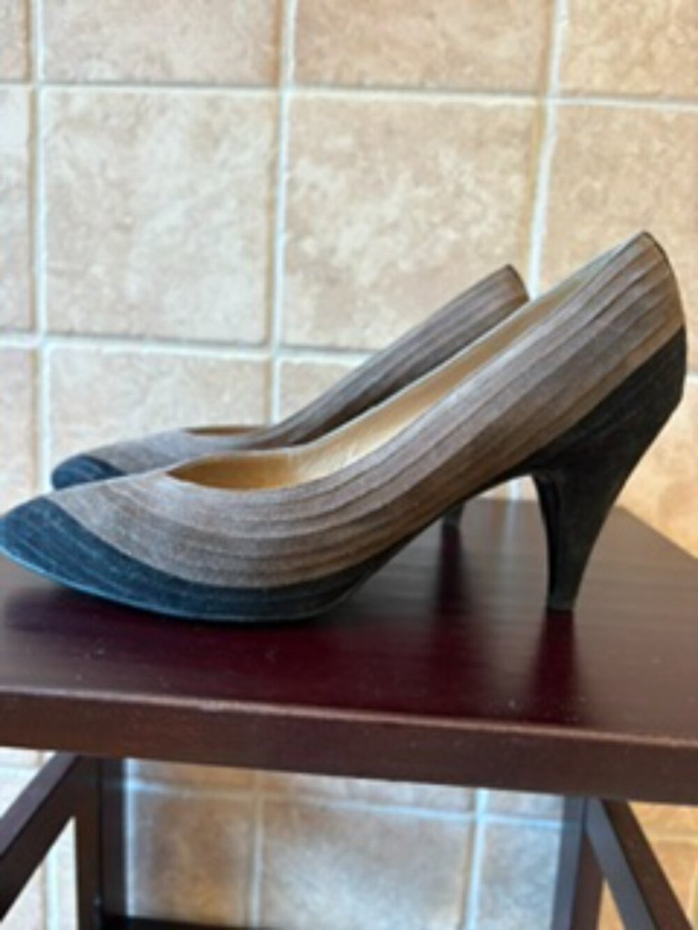 Bruno Magli tri-color pumps